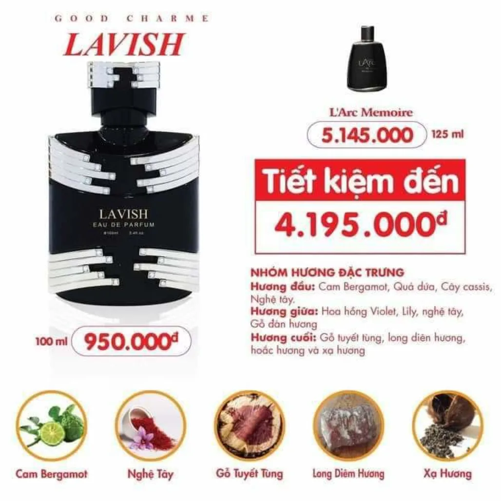 Charme Lavish có tone mùi (giống mùi): L'Arc Memoire
