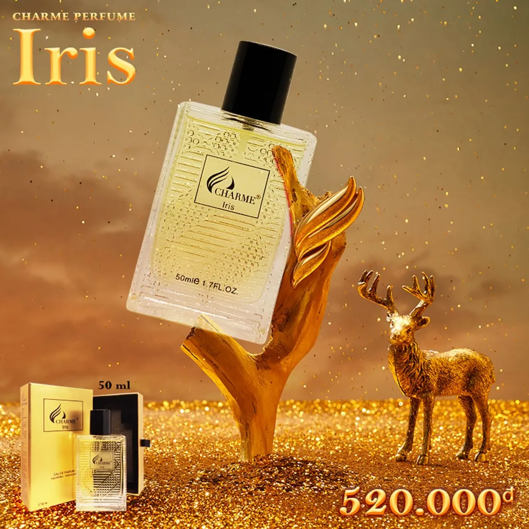 Charme Iris mang hương gỗ nồng thơm.